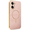 Phonesta Luxury Carbon Fiber Back Cover hoesje met MagSafe voor OnePlus Nord CE5 - Roze