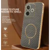 Phonesta Luxury Carbon Fiber Back Cover hoesje met MagSafe voor Oppo A5 Pro - Bruin 1