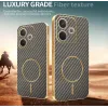 Phonesta Luxury Carbon Fiber Back Cover hoesje met MagSafe voor Oppo A5 Pro - Bruin 3