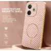 Phonesta Luxury Carbon Fiber Back Cover hoesje met MagSafe voor Oppo A5 Pro - Roze 1