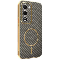 Phonesta Luxury Carbon Fiber Back Cover hoesje met MagSafe voor Oppo A5/A5m - Bruin