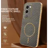 Phonesta Luxury Carbon Fiber Back Cover hoesje met MagSafe voor Oppo A5/A5m - Bruin 2