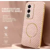 Phonesta Luxury Carbon Fiber Back Cover hoesje met MagSafe voor Oppo A5/A5m - Roze 2