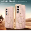Phonesta Luxury Carbon Fiber Back Cover hoesje met MagSafe voor Oppo A5/A5m - Roze 4