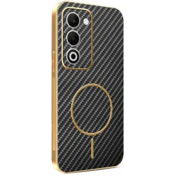 Phonesta Luxury Carbon Fiber Back Cover hoesje met MagSafe voor Oppo A5/A5m - Zwart