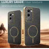 Phonesta Luxury Carbon Fiber Back Cover hoesje met MagSafe voor Oppo A5/A5m - Zwart 4