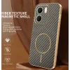 Phonesta Luxury Carbon Fiber Back Cover hoesje met MagSafe voor Oppo A5x - Bruin 1