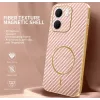 Phonesta Luxury Carbon Fiber Back Cover hoesje met MagSafe voor Oppo A5x - Roze 1