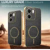 Phonesta Luxury Carbon Fiber Back Cover hoesje met MagSafe voor Oppo A5x - Zwart 3