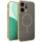 Phonesta Luxury Carbon Fiber Back Cover hoesje met MagSafe voor Oppo Reno14 - Bruin