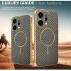 Phonesta Luxury Carbon Fiber Back Cover hoesje met MagSafe voor Oppo Reno14 - Bruin 3