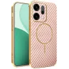 Phonesta Luxury Carbon Fiber Back Cover hoesje met MagSafe voor Oppo Reno14 - Roze 0