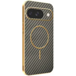 Phonesta Luxury Carbon Fiber Back Cover hoesje met MagSafe voor Google Pixel 10 - Bruin