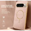 Phonesta Luxury Carbon Fiber Back Cover hoesje met MagSafe voor Google Pixel 10 Pro - Roze 1