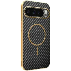Phonesta Luxury Carbon Fiber Back Cover hoesje met MagSafe voor Google Pixel 10 Pro - Zwart