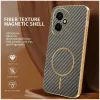 Phonesta Luxury Carbon Fiber Back Cover hoesje met MagSafe voor HONOR 400 - Bruin 1