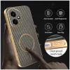 Phonesta Luxury Carbon Fiber Back Cover hoesje met MagSafe voor HONOR 400 - Bruin 5