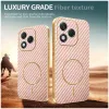 Phonesta Luxury Carbon Fiber Back Cover hoesje met MagSafe voor HONOR 400 Lite - Roze 3