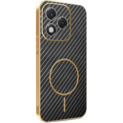 Phonesta Luxury Carbon Fiber Back Cover hoesje met MagSafe voor HONOR 400 Lite - Zwart