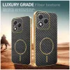 Phonesta Luxury Carbon Fiber Back Cover hoesje met MagSafe voor HONOR 400 Lite - Zwart 3