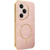 Phonesta Luxury Carbon Fiber Back Cover hoesje met MagSafe voor HONOR 400 Pro - Roze 0