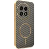 Phonesta Luxury Carbon Fiber Back Cover hoesje met MagSafe voor OnePlus 13 - Bruin 0