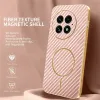 Phonesta Luxury Carbon Fiber Back Cover hoesje met MagSafe voor OnePlus 13 - Roze 2