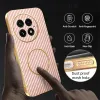 Phonesta Luxury Carbon Fiber Back Cover hoesje met MagSafe voor OnePlus 13 - Roze 6