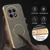 Phonesta Luxury Carbon Fiber Back Cover hoesje met MagSafe voor OnePlus 13R - Bruin 6