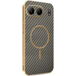 Phonesta Luxury Carbon Fiber Back Cover hoesje met MagSafe voor OnePlus Nord 4 - Bruin