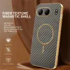 Phonesta Luxury Carbon Fiber Back Cover hoesje met MagSafe voor OnePlus Nord 4 - Bruin 2