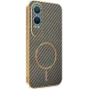 Phonesta Luxury Carbon Fiber Back Cover hoesje met MagSafe voor OnePlus Nord CE 4 Lite - Bruin 0