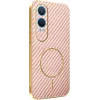Phonesta Luxury Carbon Fiber Back Cover hoesje met MagSafe voor OnePlus Nord CE 4 Lite - Roze 0