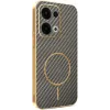 Phonesta Luxury Carbon Fiber Back Cover hoesje met MagSafe voor Oppo Reno13 - Bruin 0