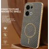 Phonesta Luxury Carbon Fiber Back Cover hoesje met MagSafe voor Oppo Reno13 - Bruin 1