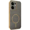 Phonesta Luxury Carbon Fiber Back Cover hoesje met MagSafe voor Oppo Reno13 F 4G/5G / Reno13 FS 5G - Bruin 0