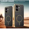 Phonesta Luxury Carbon Fiber Back Cover hoesje met MagSafe voor Oppo Reno13 F 4G/5G / Reno13 FS 5G - Zwart 3