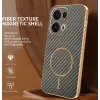 Phonesta Luxury Carbon Fiber Back Cover hoesje met MagSafe voor Oppo Reno13 Pro - Bruin 1