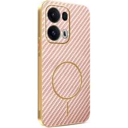 Phonesta Luxury Carbon Fiber Back Cover hoesje met MagSafe voor Oppo Reno13 Pro - Roze