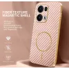 Phonesta Luxury Carbon Fiber Back Cover hoesje met MagSafe voor Oppo Reno13 Pro - Roze 1