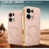 Phonesta Luxury Carbon Fiber Back Cover hoesje met MagSafe voor Oppo Reno13 Pro - Roze 3
