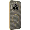 Phonesta Luxury Carbon Fiber Back Cover hoesje met MagSafe voor Realme 14 Pro - Bruin 0