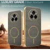Phonesta Luxury Carbon Fiber Back Cover hoesje met MagSafe voor Realme 14 Pro Plus - Bruin 3