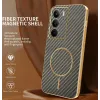 Phonesta Luxury Carbon Fiber Back Cover hoesje met MagSafe voor Realme 14x / C75 - Bruin 1