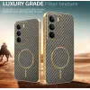 Phonesta Luxury Carbon Fiber Back Cover hoesje met MagSafe voor Realme 14x / C75 - Bruin 3