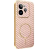 Phonesta Luxury Carbon Fiber Back Cover hoesje met MagSafe voor Realme GT 7 Pro - Roze 0