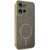 Phonesta Luxury Carbon Fiber Back Cover hoesje met MagSafe voor Motorola Edge 50 - Bruin 0