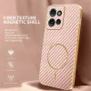 Phonesta Luxury Carbon Fiber Back Cover hoesje met MagSafe voor Motorola Edge 50 - Roze 2
