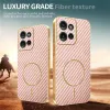 Phonesta Luxury Carbon Fiber Back Cover hoesje met MagSafe voor Motorola Edge 50 - Roze 4