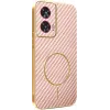 Phonesta Luxury Carbon Fiber Back Cover hoesje met MagSafe voor Motorola Edge 50 Fusion - Roze 0